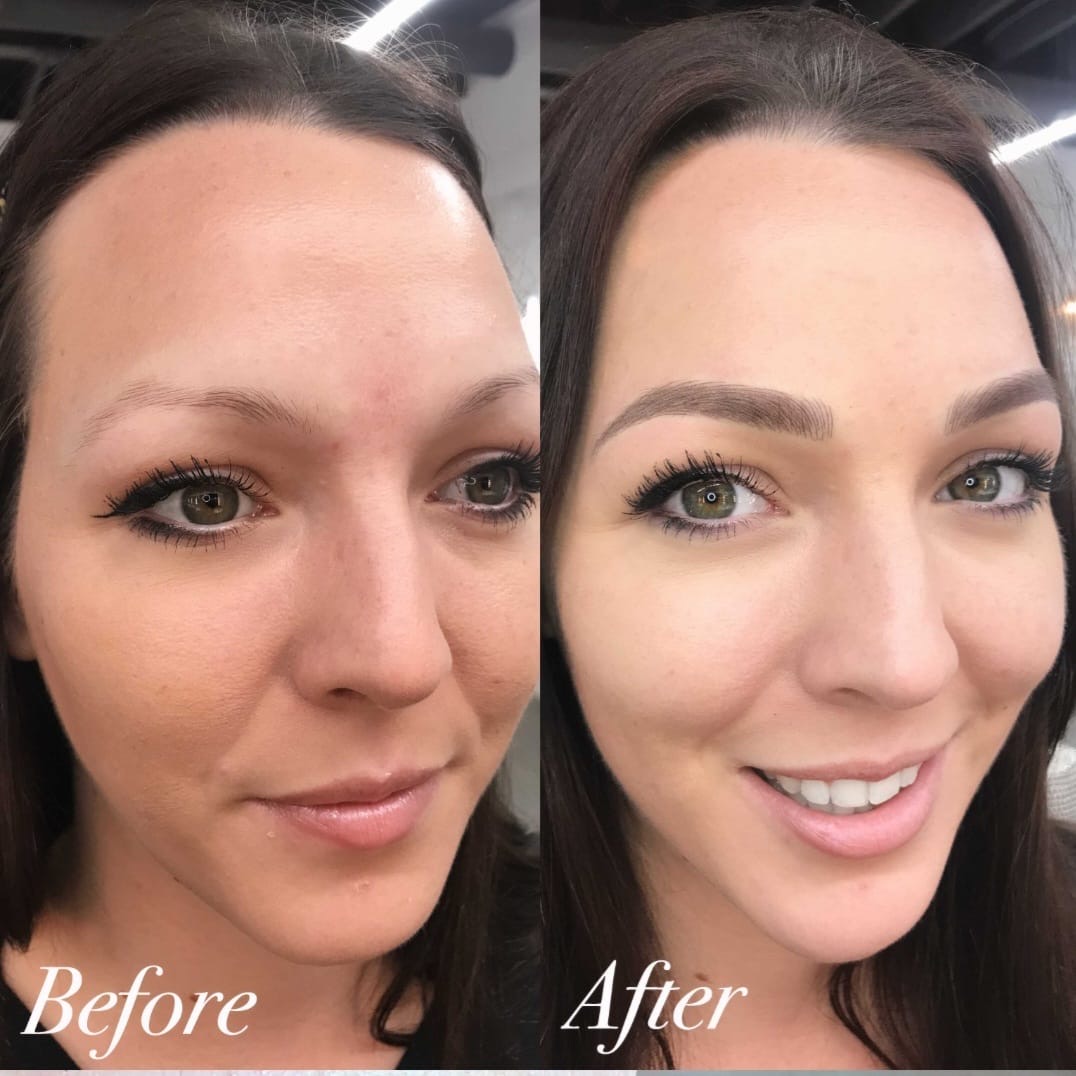 before and after - microblading
