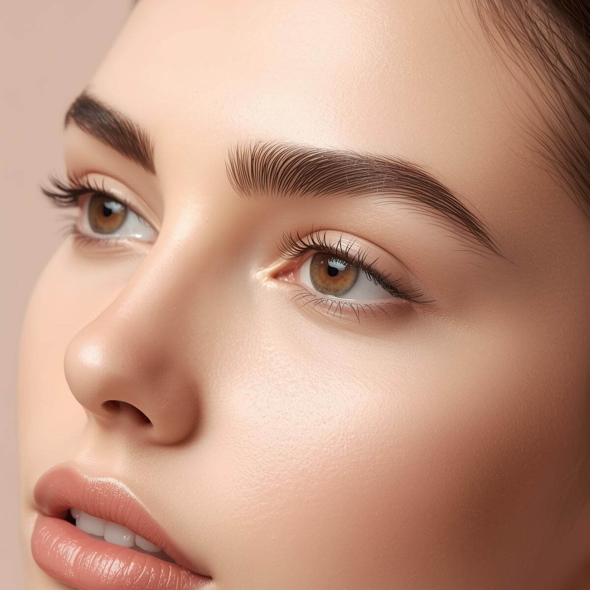 woman after eyebrow nanoblading in fort lee nj